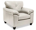 Made in Canada Addison 42 Leather-Look Fabric Chair with Removable Seat Cushion and Tufting