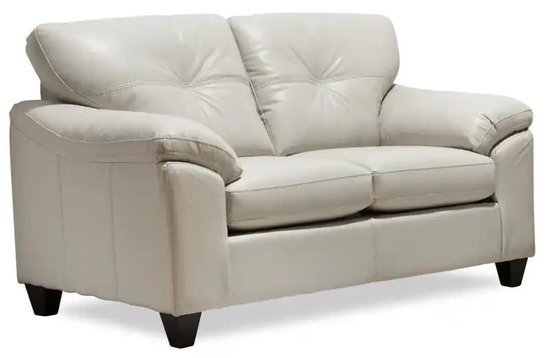 63 Leather-Look Fabric Loveseat with Removable Seat Cushions and Tufting