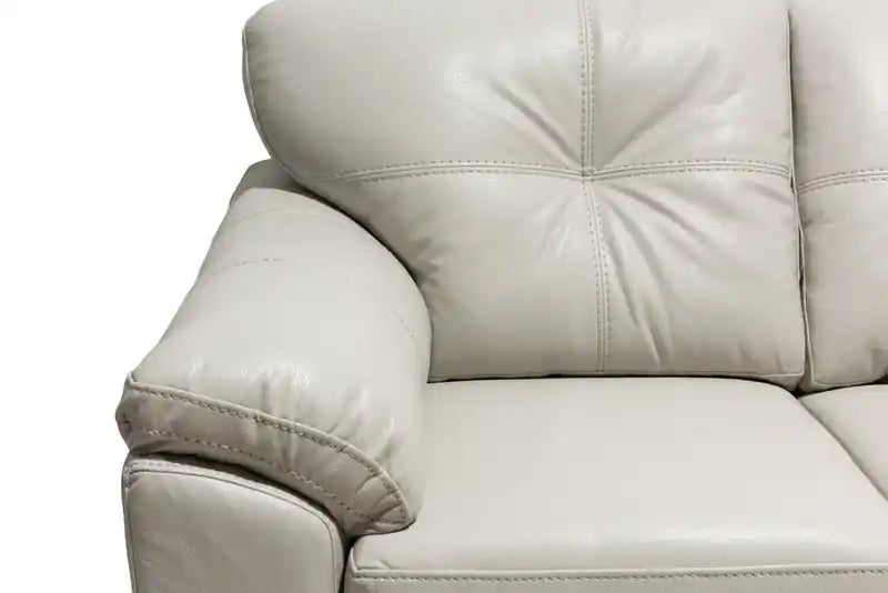 63 Leather-Look Fabric Loveseat with Removable Seat Cushions and Tufting