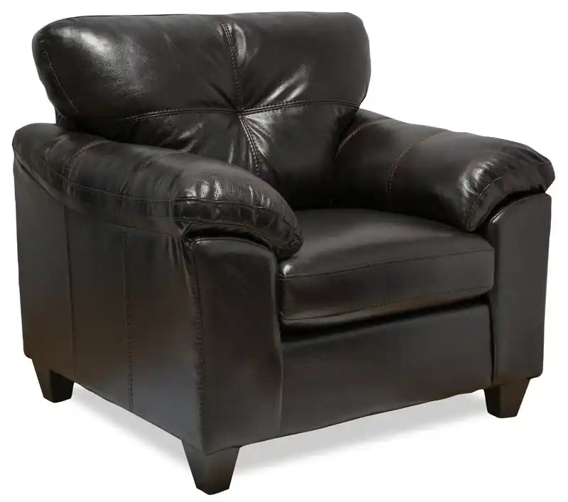42 Leather-Look Fabric Chair with Removable Seat Cushion and Tufting