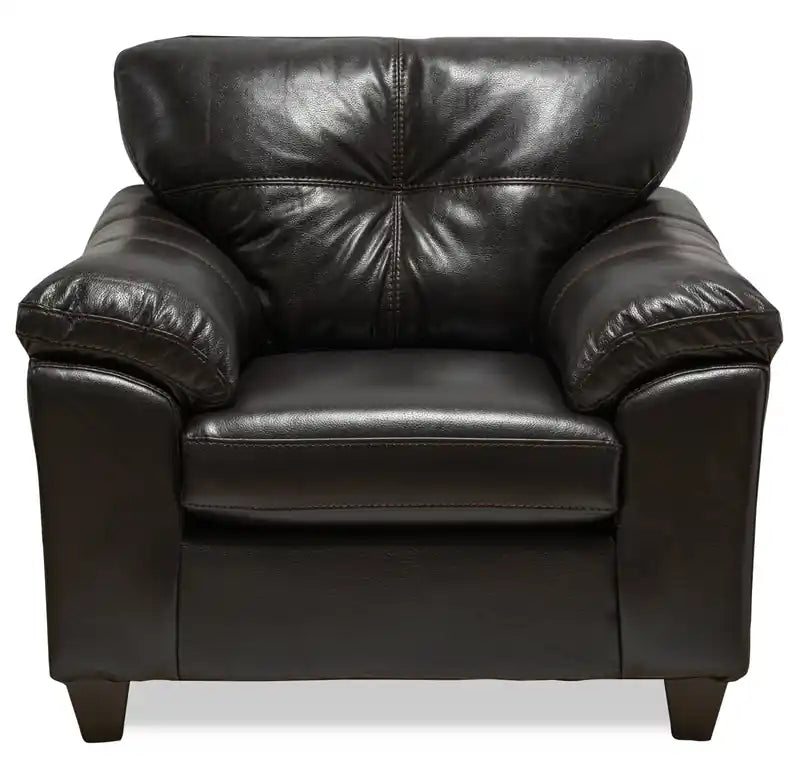 42 Leather-Look Fabric Chair with Removable Seat Cushion and Tufting