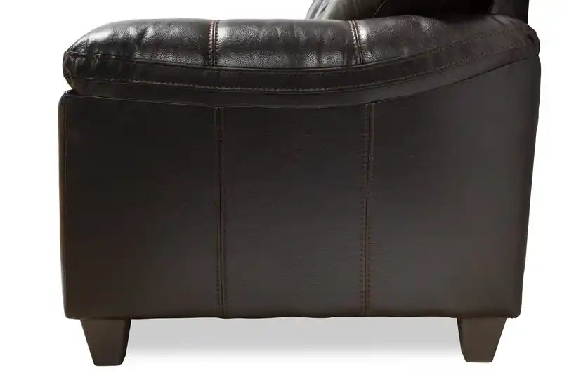 42 Leather-Look Fabric Chair with Removable Seat Cushion and Tufting