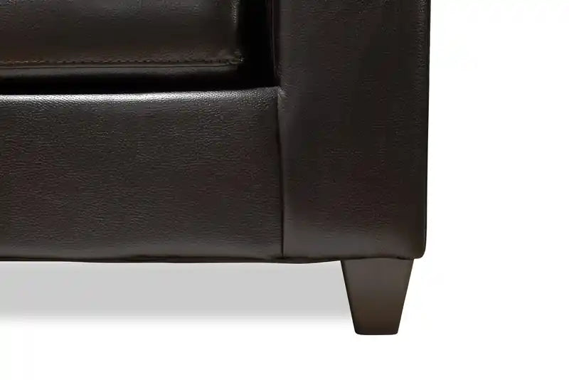 42 Leather-Look Fabric Chair with Removable Seat Cushion and Tufting