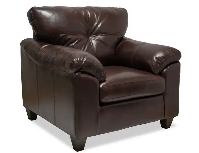 42 Leather-Look Fabric Chair with Removable Seat Cushion and Tufting