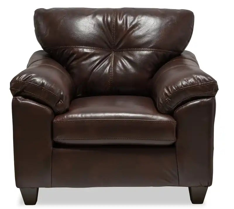 42 Leather-Look Fabric Chair with Removable Seat Cushion and Tufting