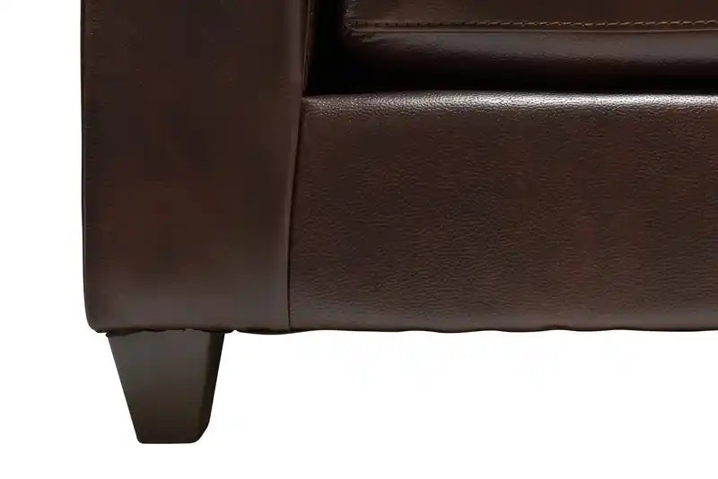 63 Leather-Look Fabric Loveseat with Removable Seat Cushions and Tufting