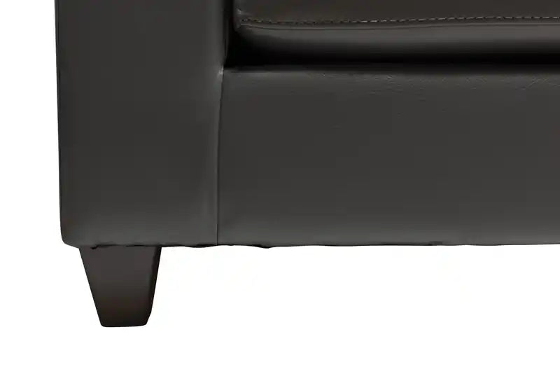 63 Leather-Look Fabric Loveseat with Removable Seat Cushions and Tufting