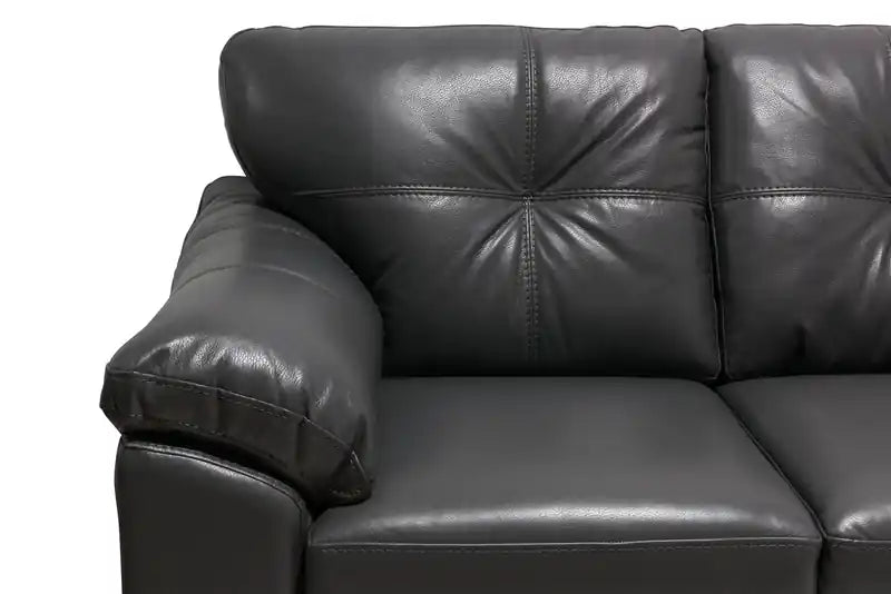 63 Leather-Look Fabric Loveseat with Removable Seat Cushions and Tufting