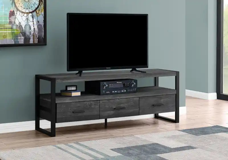 60 Modern TV Stand with Storage and Cable Management for TVs up to 65- Black