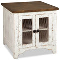 Benjy 24 Rustic End Table with Storage - Two Tone Wood