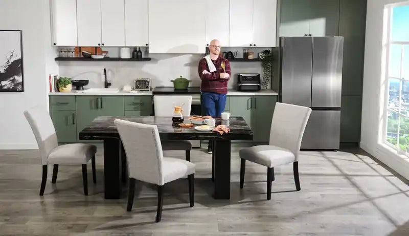 Dining Chair with Polyester Fabric