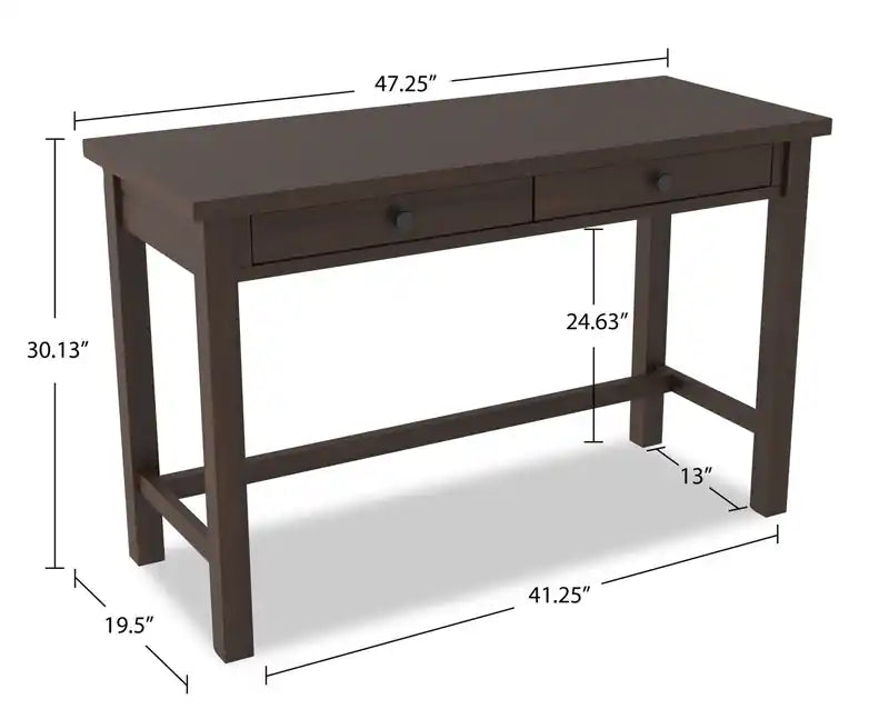 47.25 Office Desk with 2-Drawers