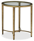 Copia 22 Traditional Oval Glass Top End Table - Silver and Gold with Metal Base