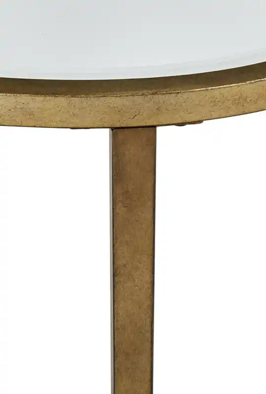 22 Traditional Oval Glass Top End Table - Silver and with Metal Base