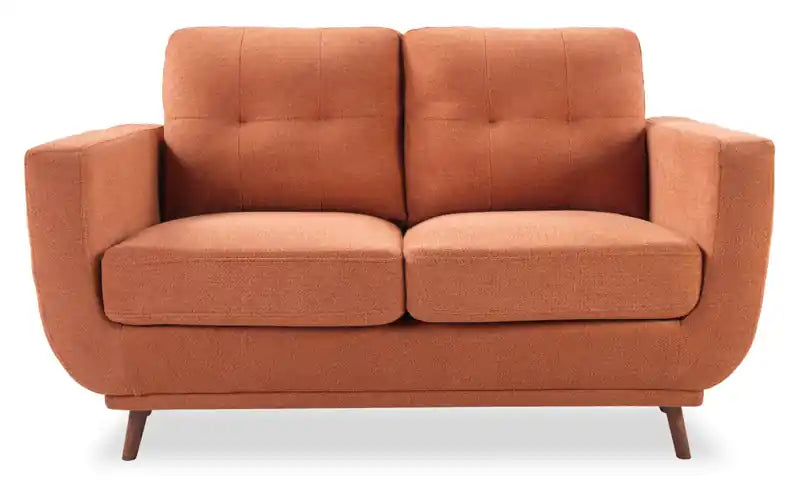 Cosmo 57 Fabric Loveseat with Tufted Back Cushions