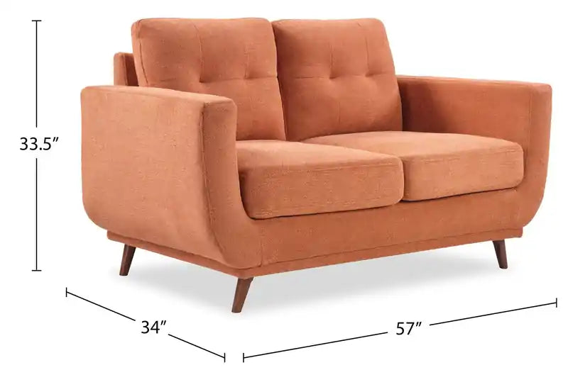 57 Fabric Loveseat with Tufted Back Cushions