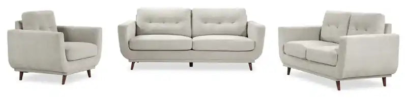 57 Fabric Loveseat with Tufted Back Cushions