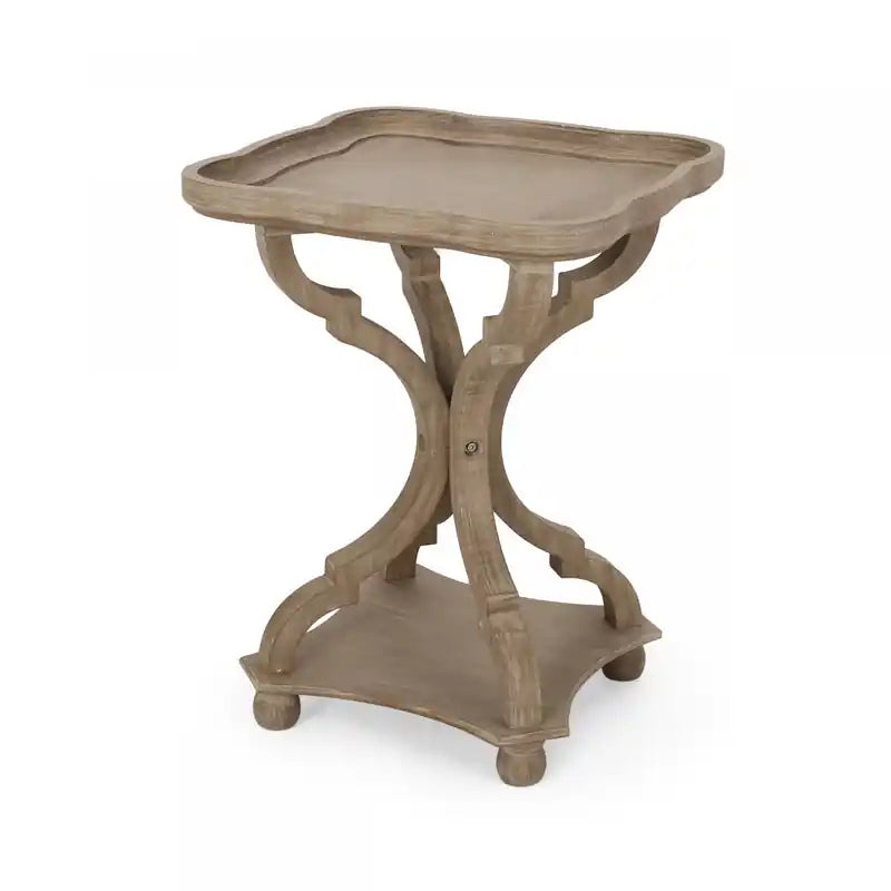 Jason Traditional Square Side Table With Shelf