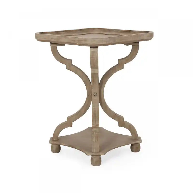 Jason Traditional Square Side Table With Shelf