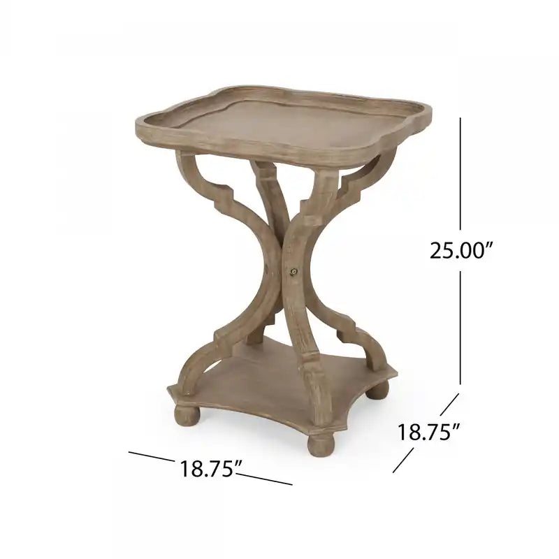 Jason Traditional Square Side Table With Shelf