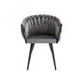 Hildy Accent Dining Arm Chair, Dark Grey Velvet (set of 2)