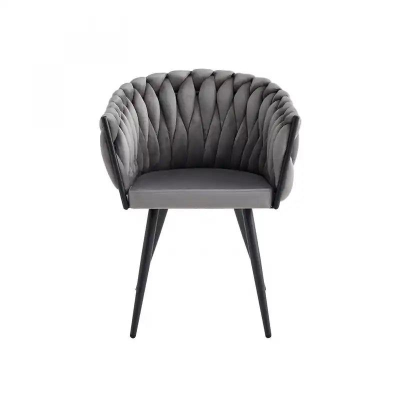 Hildy Accent Dining Arm Chair, Dark Grey Velvet (set of 2)