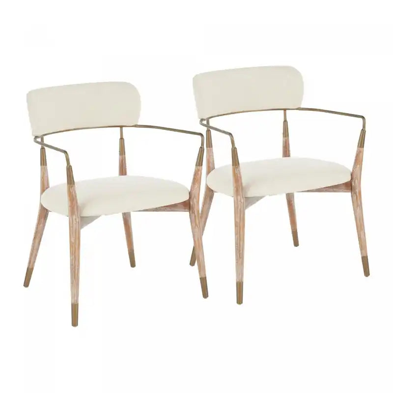 LumiSource Savannah Cream Fabric Contemporary Dining Chair