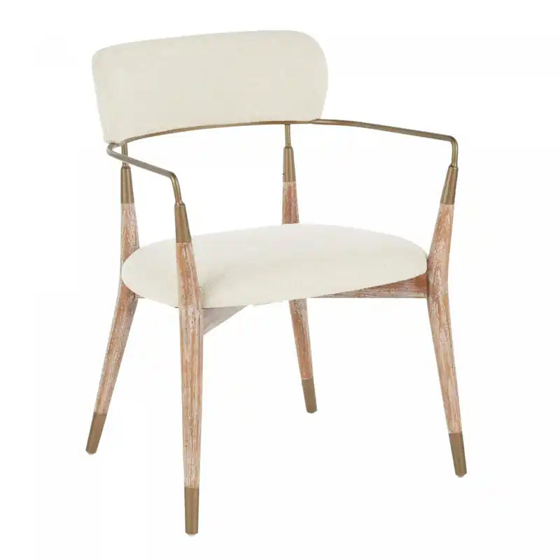 Cream Fabric Contemporary Dining Chair