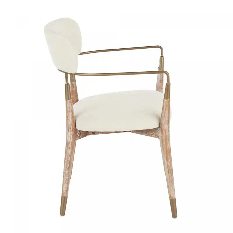 Cream Fabric Contemporary Dining Chair