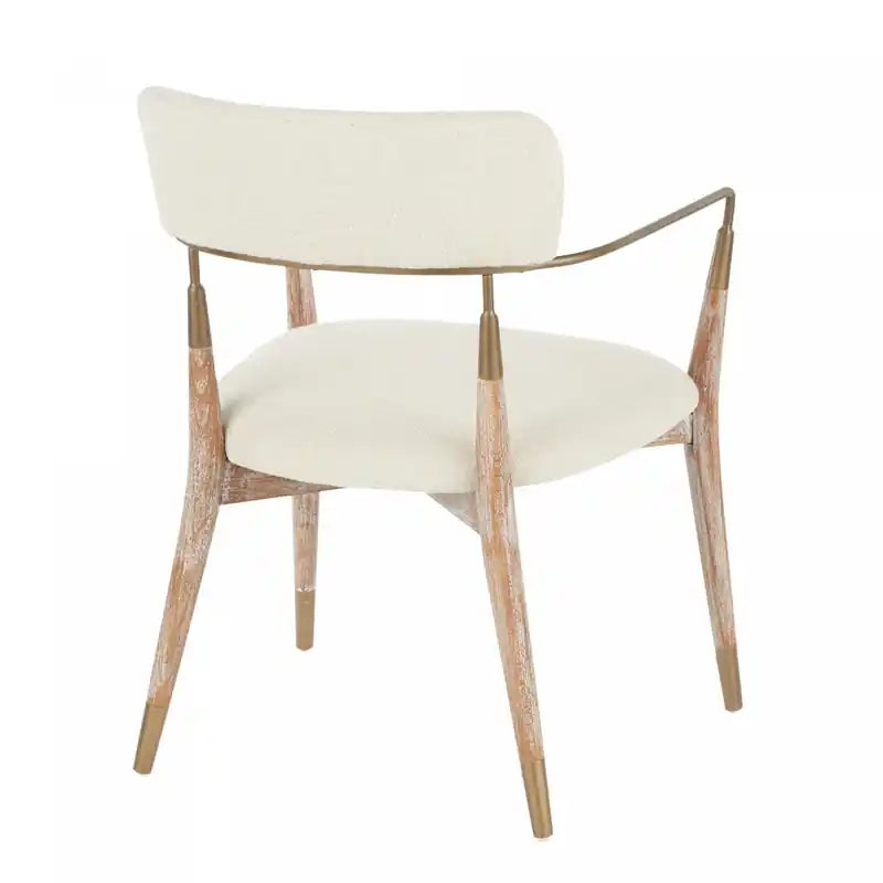 Cream Fabric Contemporary Dining Chair