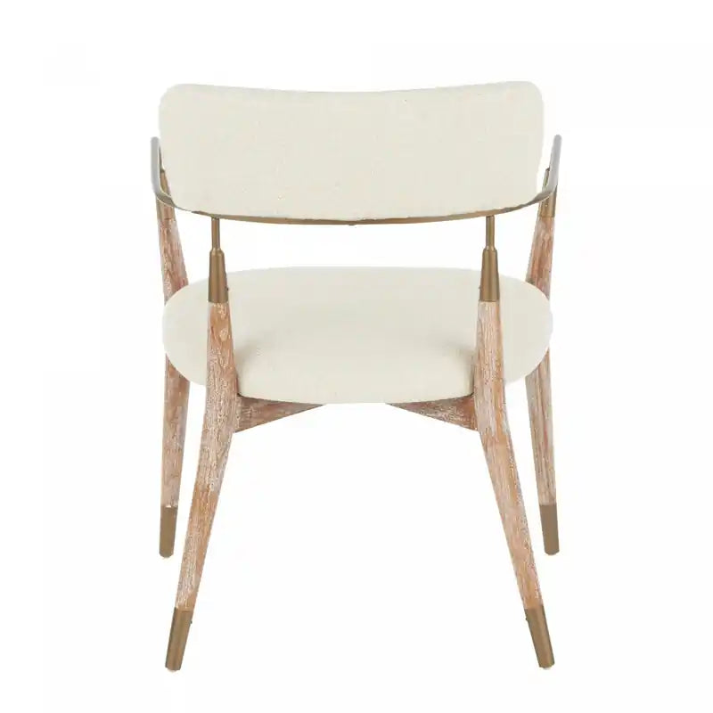 Cream Fabric Contemporary Dining Chair