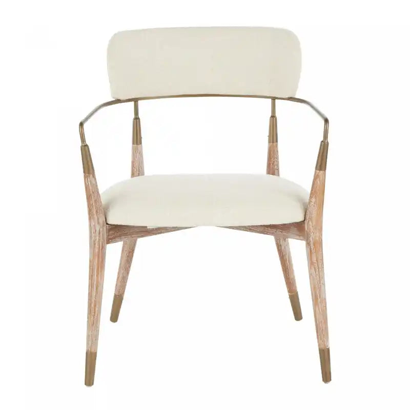 Cream Fabric Contemporary Dining Chair