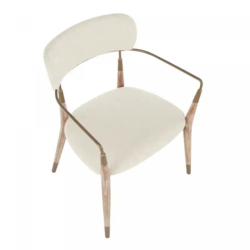 Cream Fabric Contemporary Dining Chair