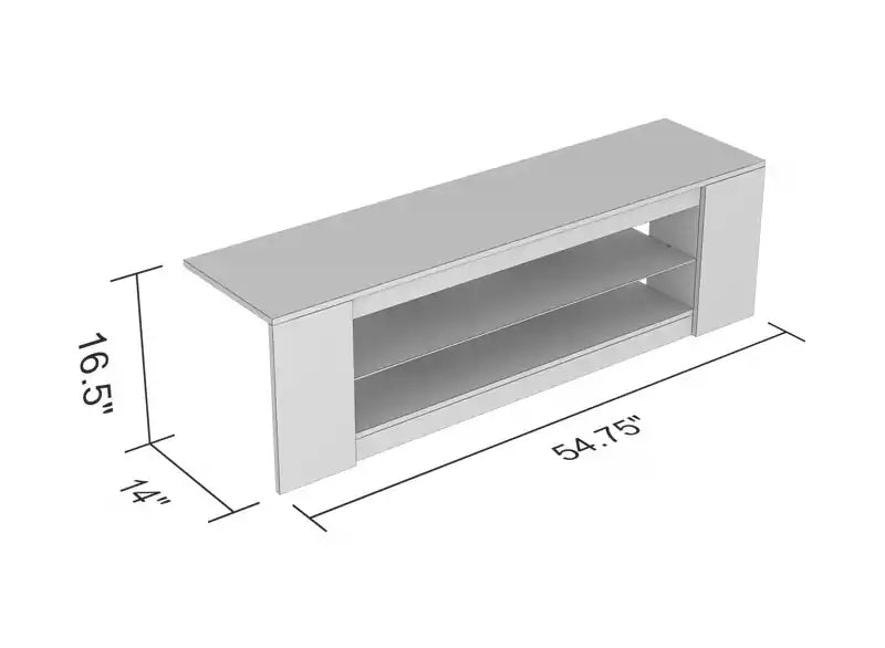 55 TV Stand With 2 Shelves And Tempered Glass - Brown Reclaimed Wood