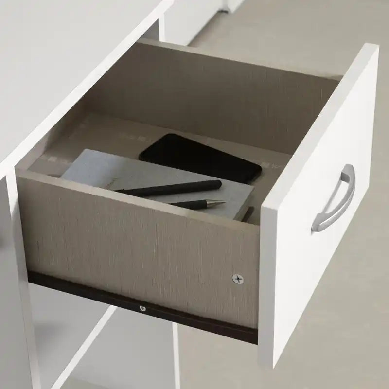 Office Desk With Keyboard Tray And Drawer - Pure White