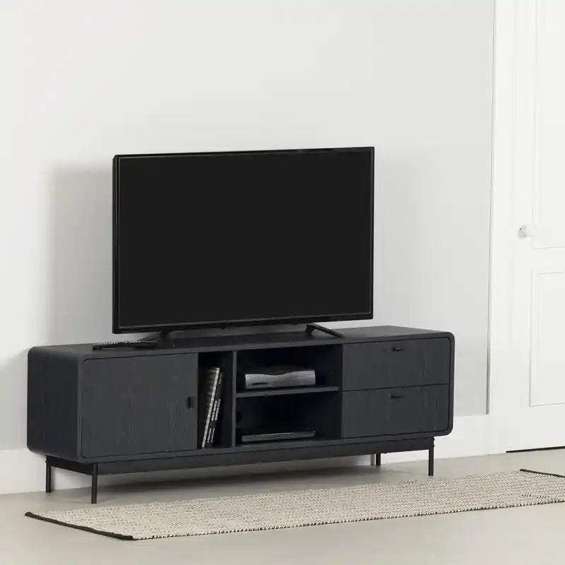 Tv Stand With Door And Drawers - Ash Oak