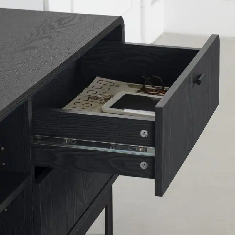 Tv Stand With Door And Drawers - Ash Oak