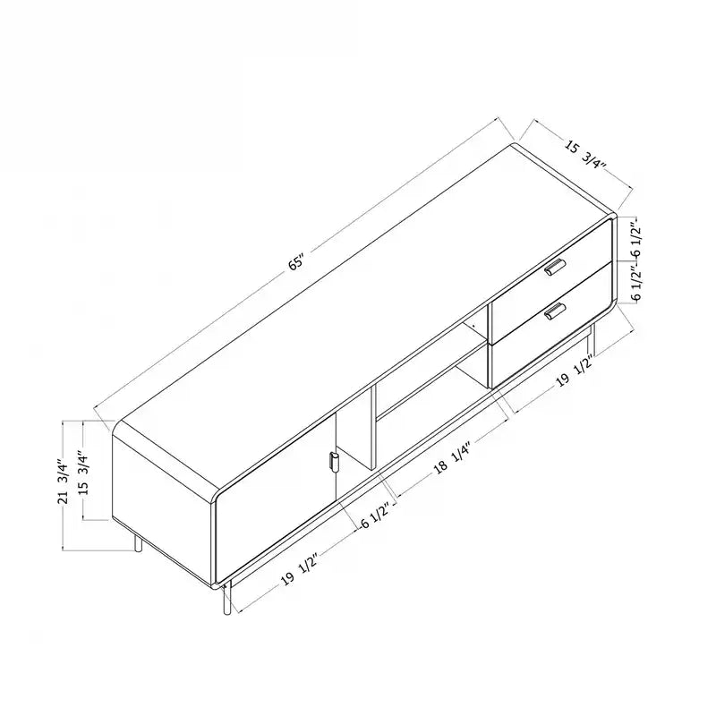 Tv Stand With Door And Drawers - Ash Oak