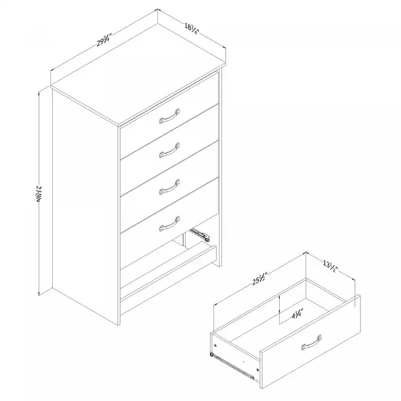 5-drawer Chest - Nordik Oak