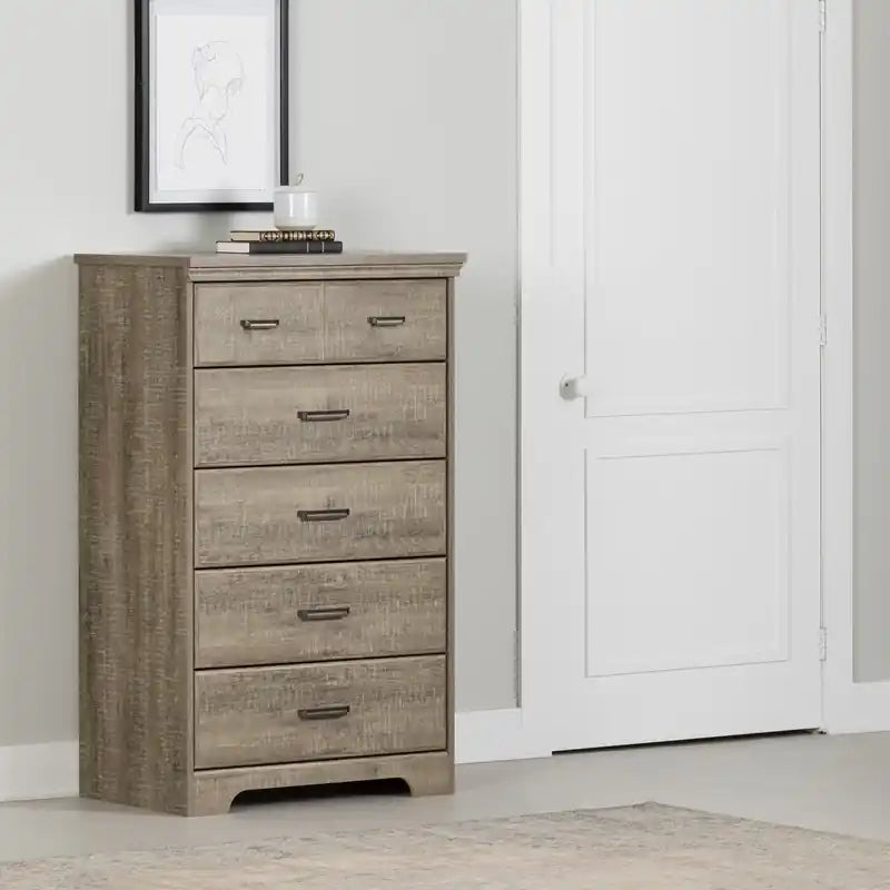 5-drawer Chest - Weathered Oak