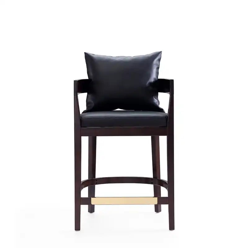 34 Beech Wood Counter Height Barstool - Black & Dark Walnut