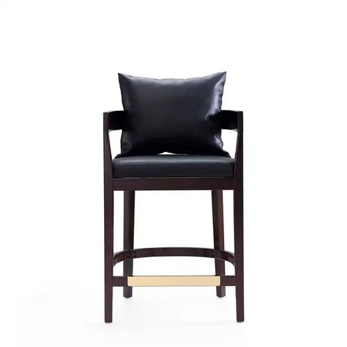 34 Beech Wood Counter Height Barstool - Black & Dark Walnut