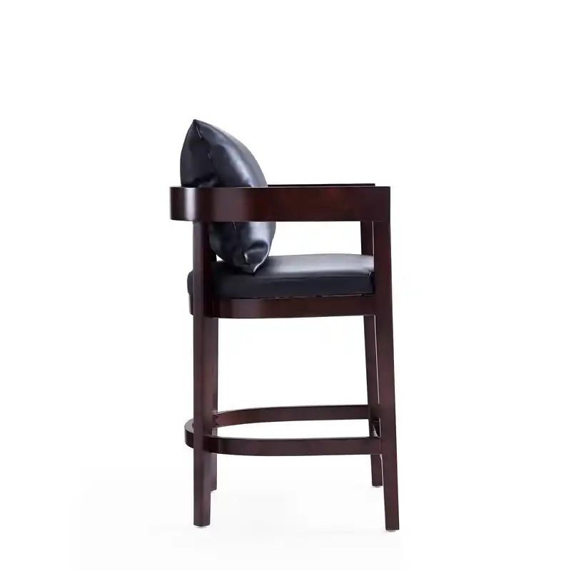 34 Beech Wood Counter Height Barstool - Black & Dark Walnut