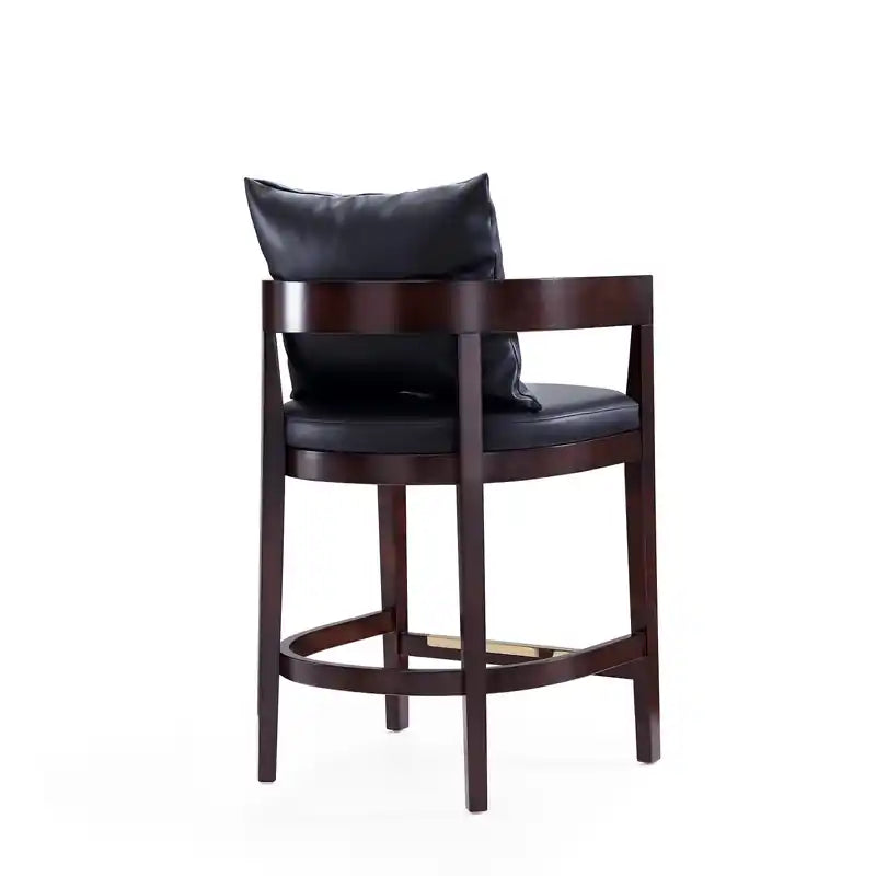 34 Beech Wood Counter Height Barstool - Black & Dark Walnut