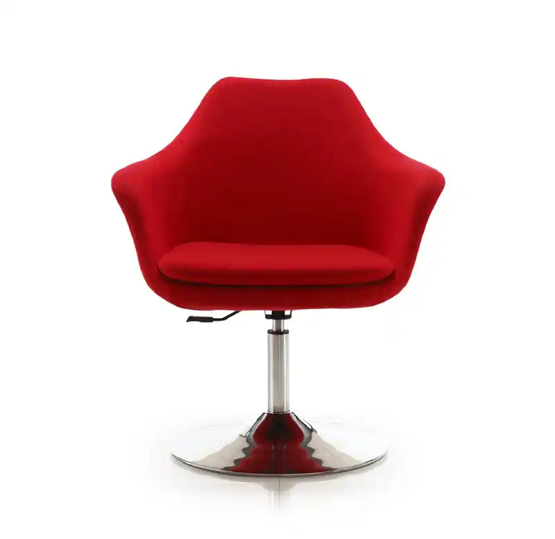 Kinsey Polished Chrome Wool Blend Adjustable Height Swivel Accent Chair