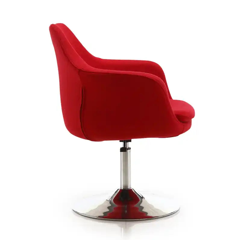 Kinsey Polished Chrome Wool Blend Adjustable Height Swivel Accent Chair
