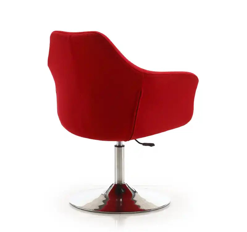 Kinsey Polished Chrome Wool Blend Adjustable Height Swivel Accent Chair