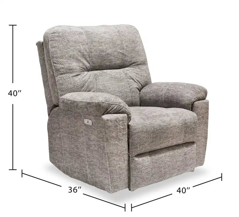 40 Chenille Fabric Power Reclining Chair with USB Port - Dove Grey