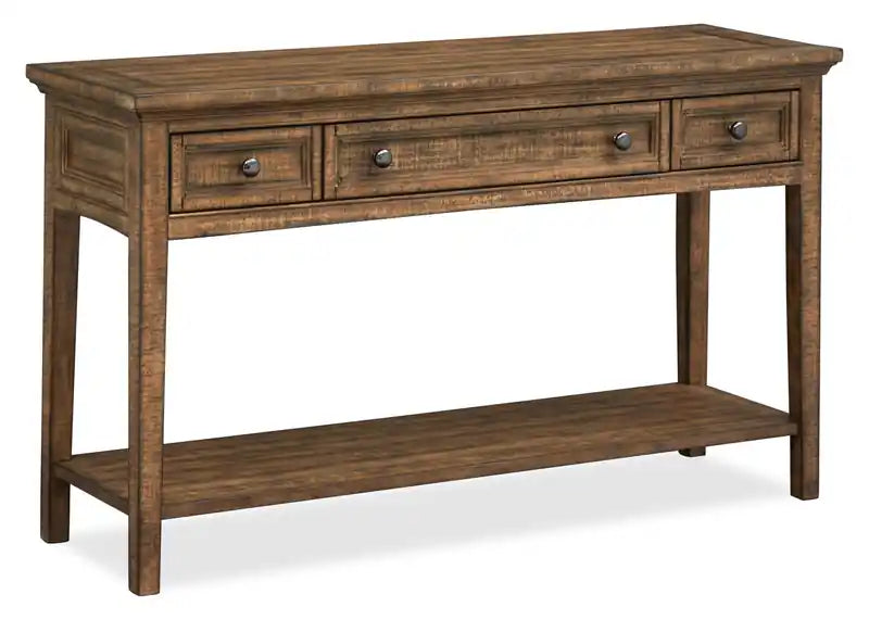 50 Traditional Pine Sofa Table with Storage - Dovetail Grey