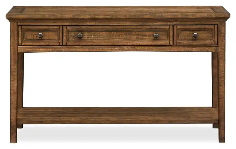 50 Traditional Pine Sofa Table with Storage - Dovetail Grey